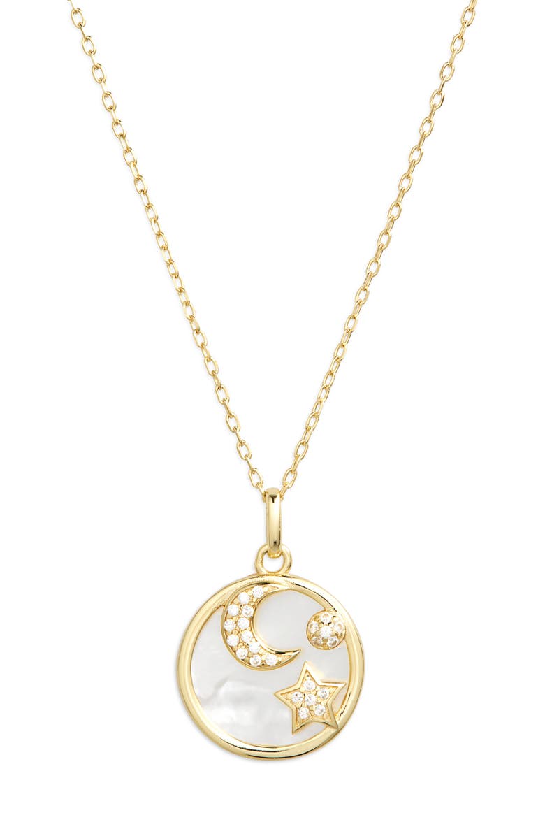 Argento Vivo Sterling Silver Starry Night Mother of Pearl Pendant Necklace, Alternate, color, 