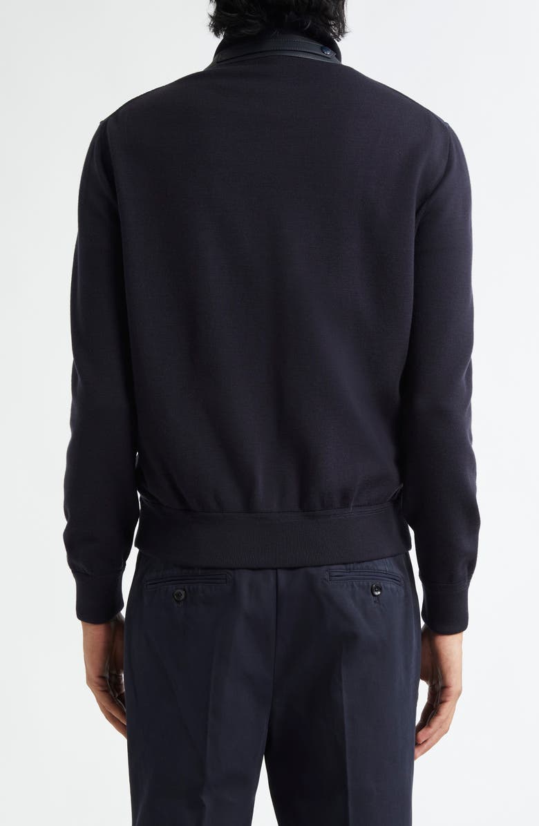 TOM FORD Mixed Media Zip Front Cardigan, Alternate, color, Hb800 Blue