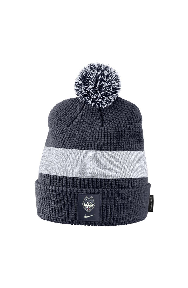 Nike Men's Nike Navy UConn Huskies Sideline Team Cuffed Knit Hat with Pom, Main, color,