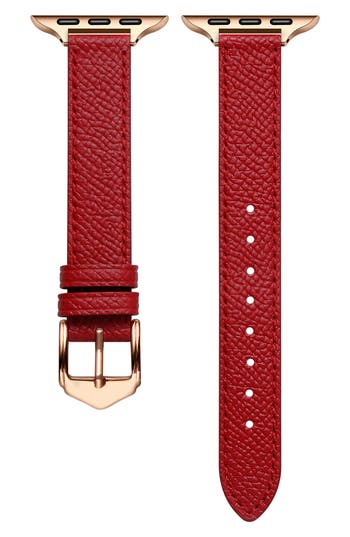 The Posh Tech Cleo Leather Apple Watch® Watchband In Cranberry