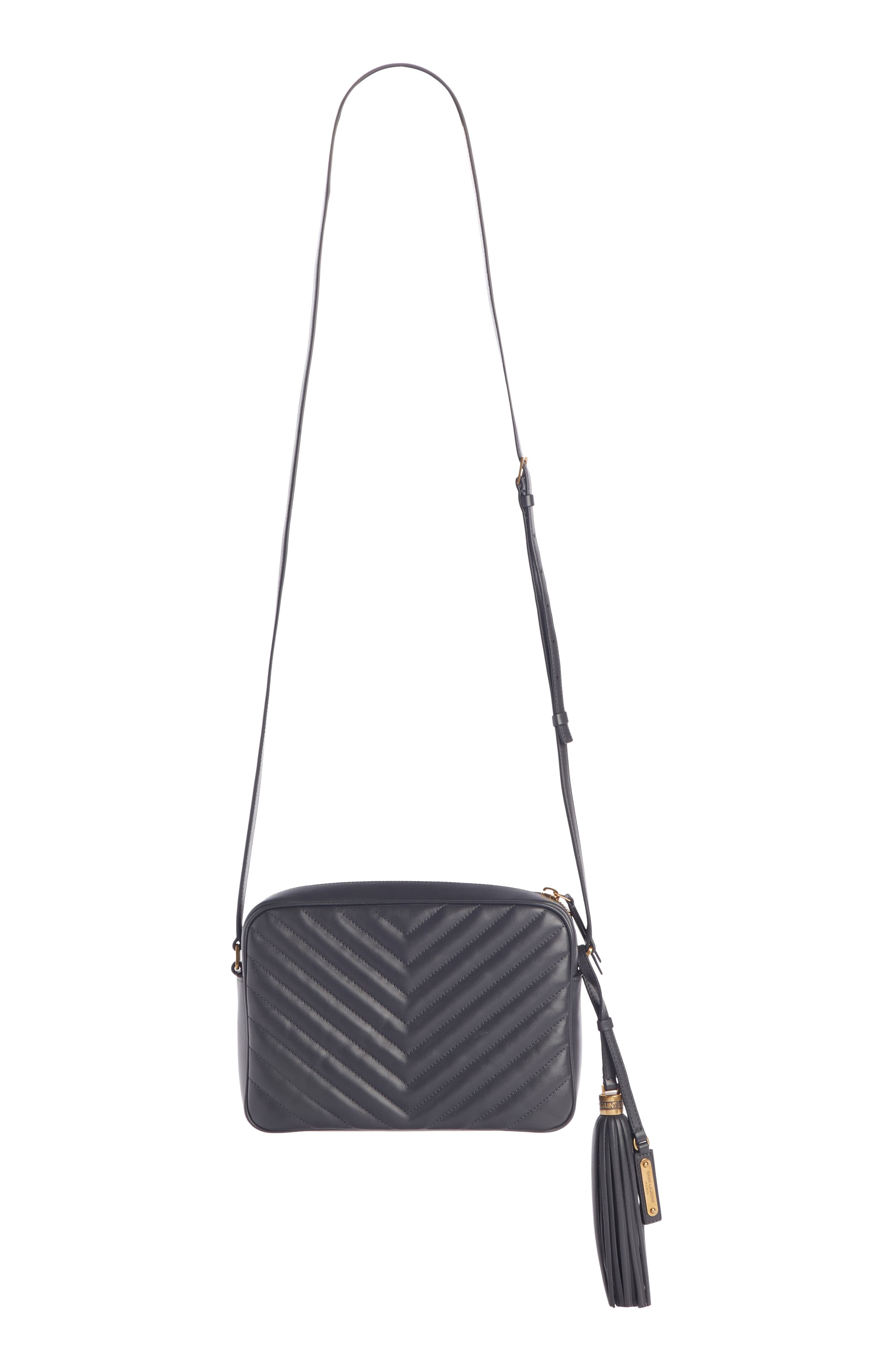Lou Matelassé Leather Camera Bag, Alternate, color, DARK SMOG