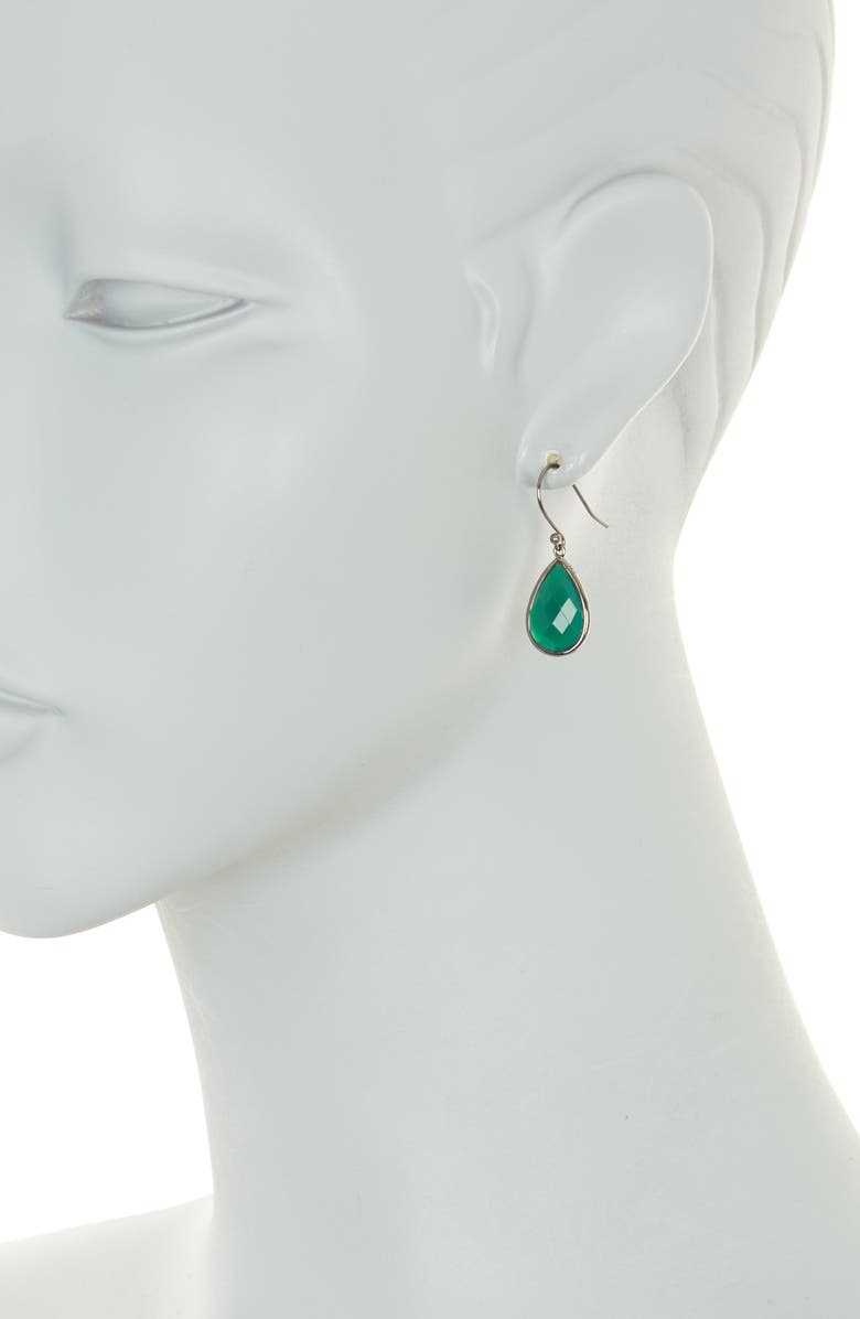 Adornia Green Onyx Pear Drop Earrings, Alternate, color, Silver