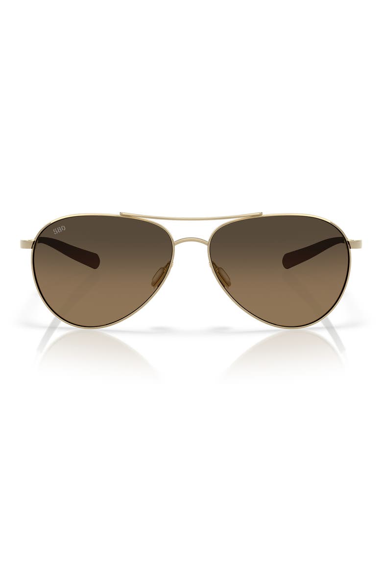 Piper 58mm Gradient Polarized Pilot Sunglasses, Main, color, BRUSHED GOLD / COPPER