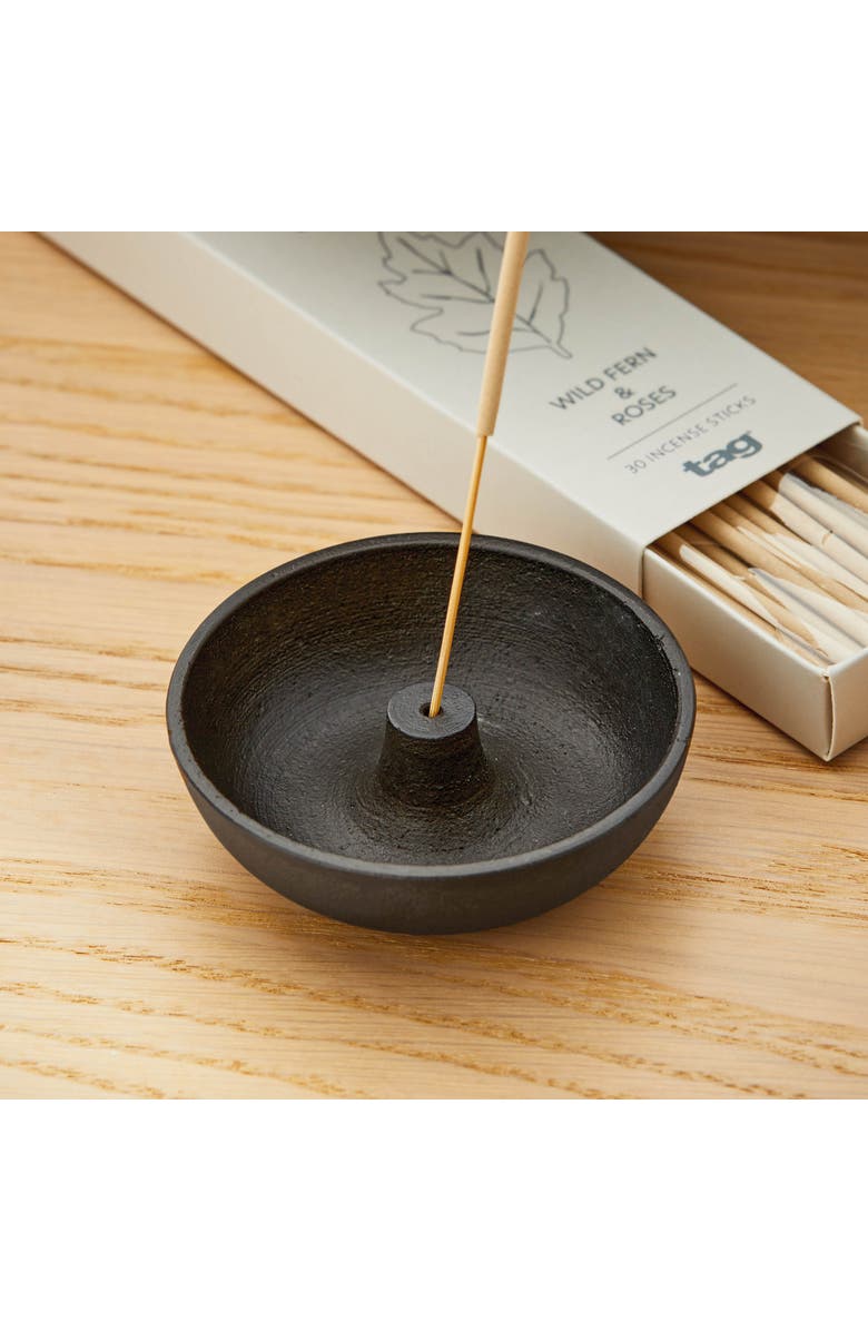 tag Amani Bowl Black Iron Incense Stick Holder Dishwasher Safe, Alternate, color, Black