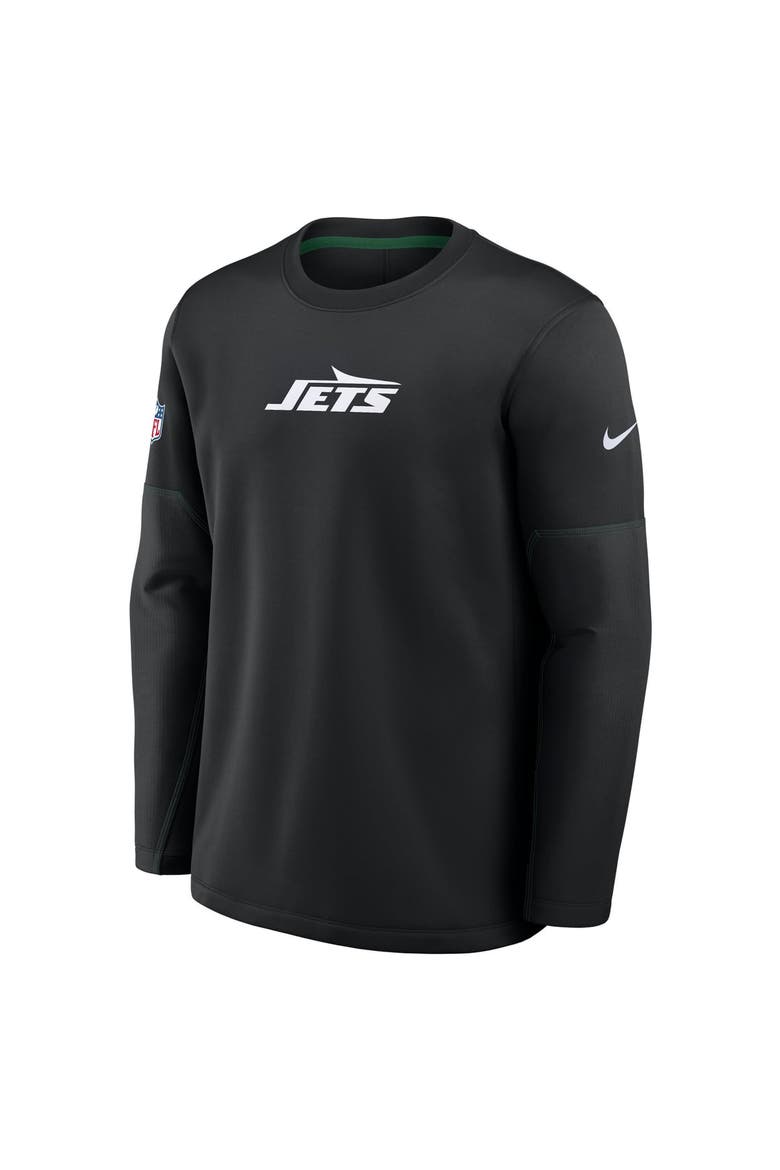 Men's Nike Black New York Jets Sideline Coaches Team Present Midweight Therma-FIT Sweatshirt, Alternate, color, Black