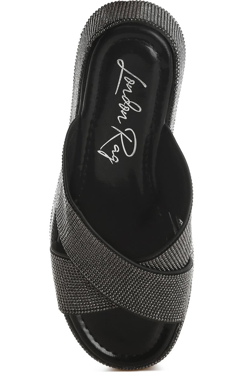 LONDON RAG Adena Crystal Embellished Platform Sandal, Alternate, color, Black