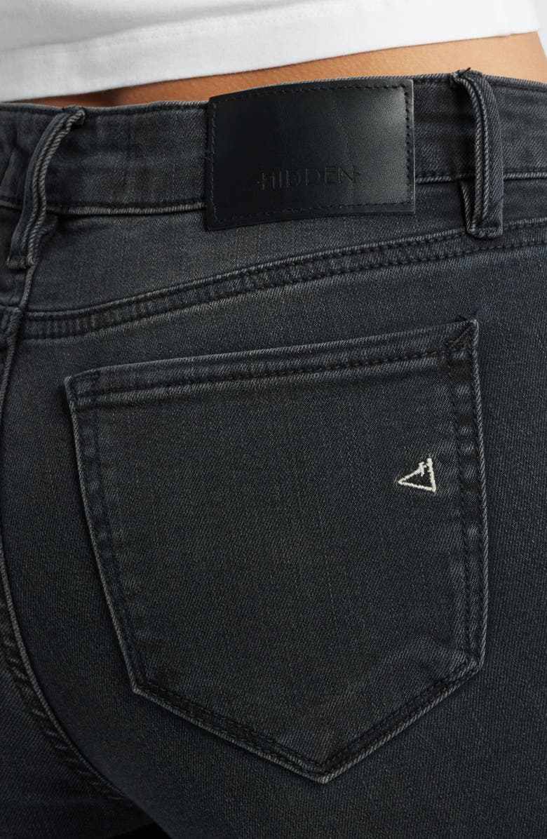 HIDDEN JEANS Chewed Hem Mid Rise Ankle Skinny Jeans, Alternate, color, 