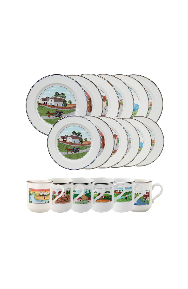 Villeroy & Boch Design Naif 18 Piece Dinnerware Set for 6, Main, color, Multi