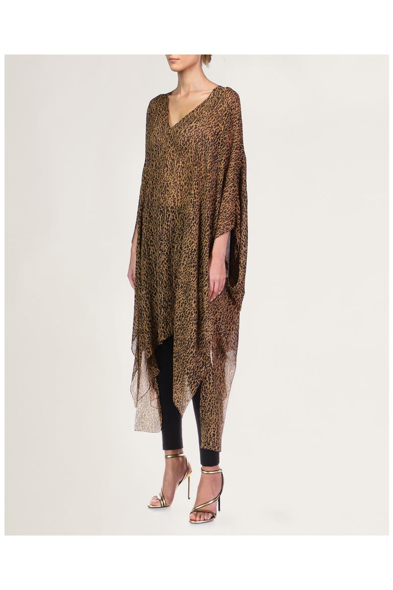 Reyna Leopard Kaftan, Alternate, color, Caramel Leopard Print