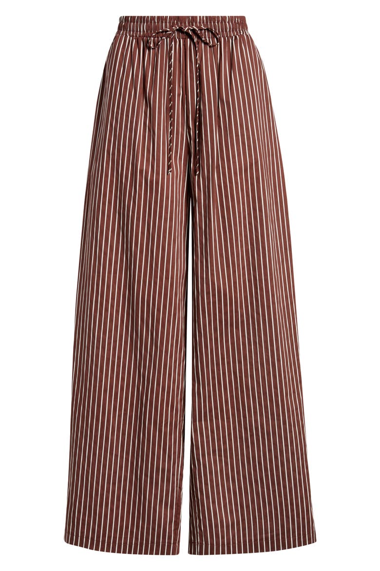 Darya Stripe Drawstring Waist Wide Leg Pants, Alternate, color, CHOCOLATE STRIPE