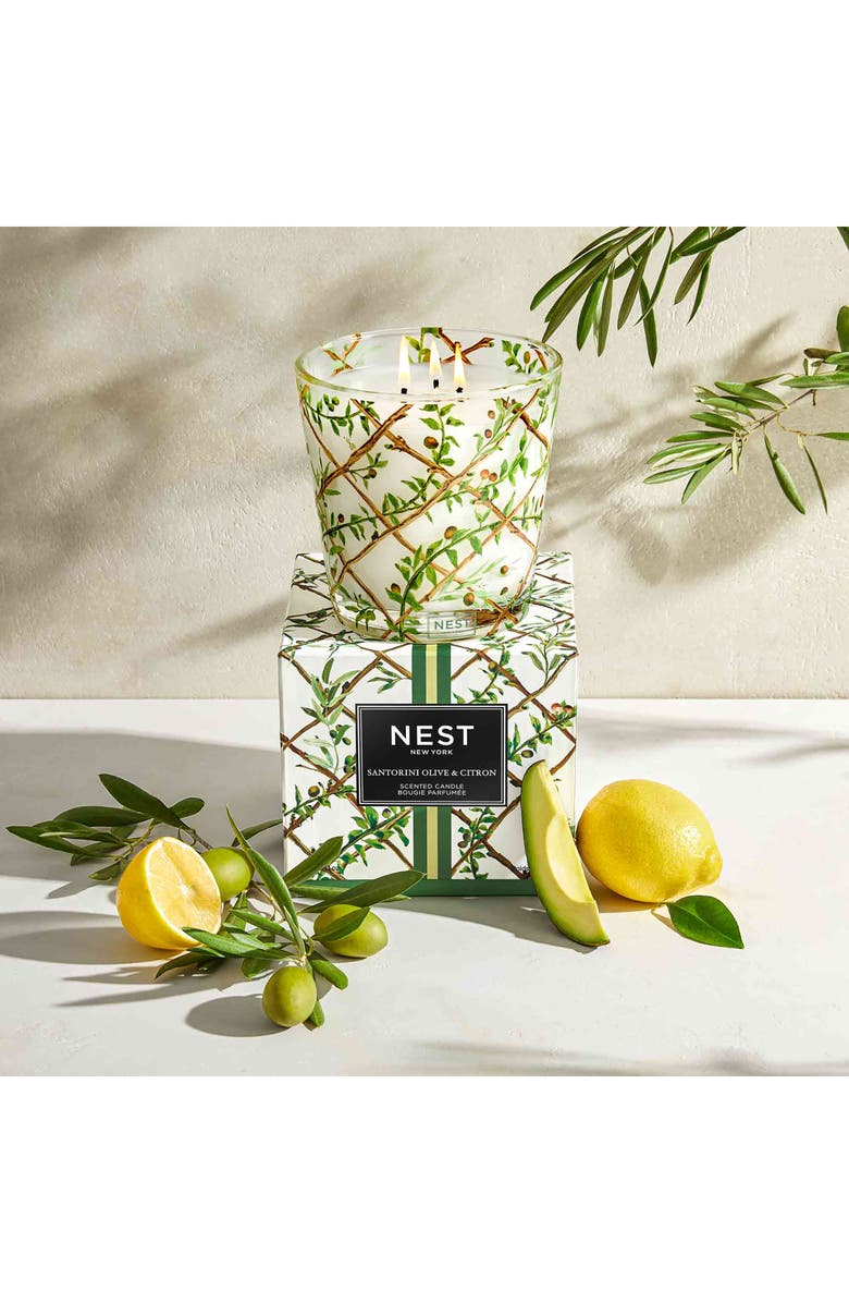 NEST New York Santorini Olive & Citron Scented 3-Wick Candle, Alternate, color,