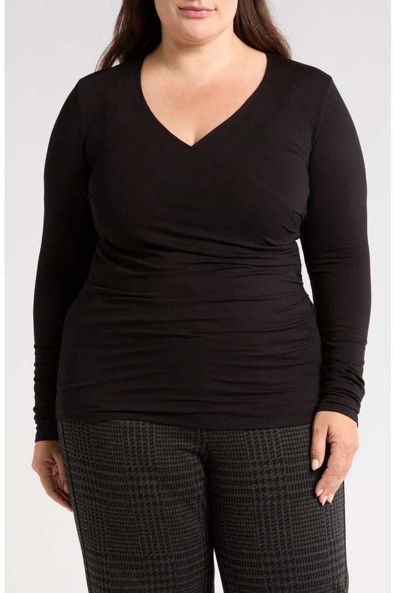 Liquid Cross Front Top, Main, color, BLACK