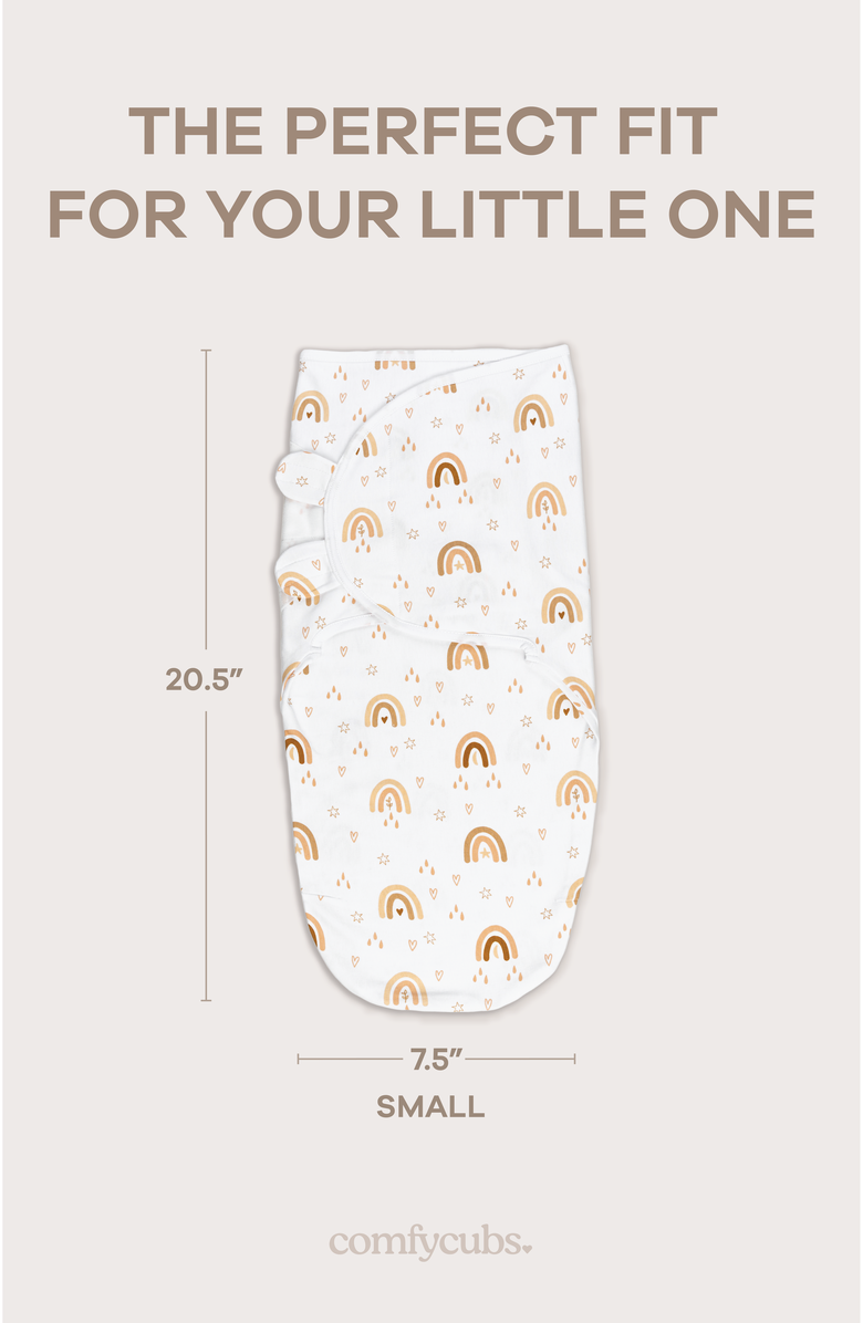 Comfy Cubs Easy Swaddle Blankets - Pack of 3, Alternate, color, Rainbow Bohemian