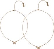 Hallmark Tear and Share Silver Tone Butterfly Pendant Necklaces
