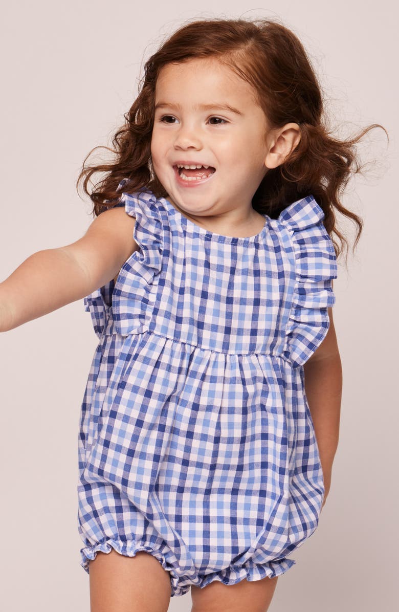 Petite Plume Gingham Check Bubble Romper, Alternate, color, 
