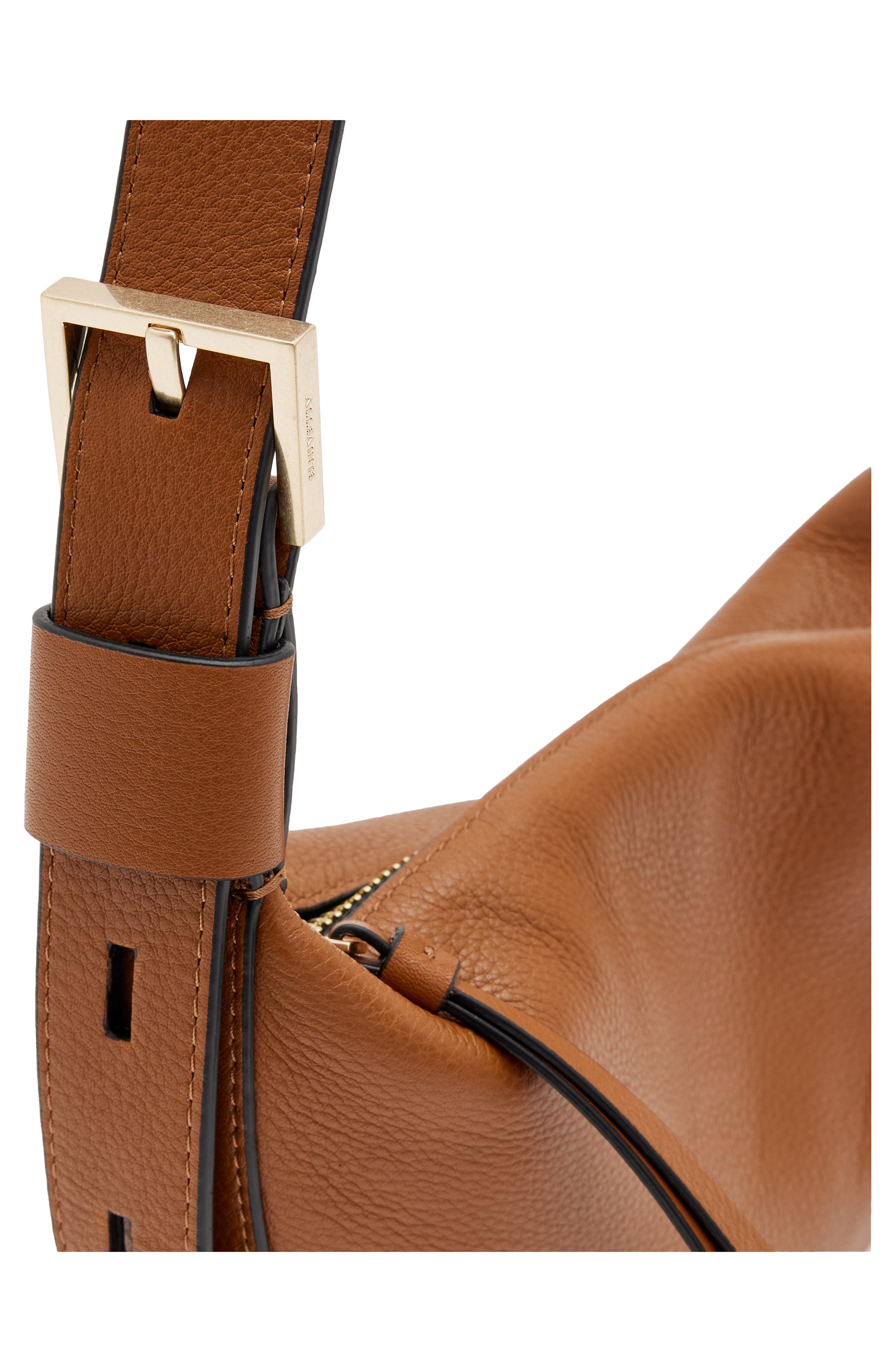 Half Moon Leather Crossbody Bag, Alternate, color, SEPIA