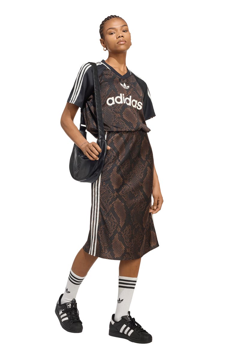 adidas Originals Faux-Snakeskin-Printed Jersey, Alternate, color, Earth Strata/ Aurora Coffee