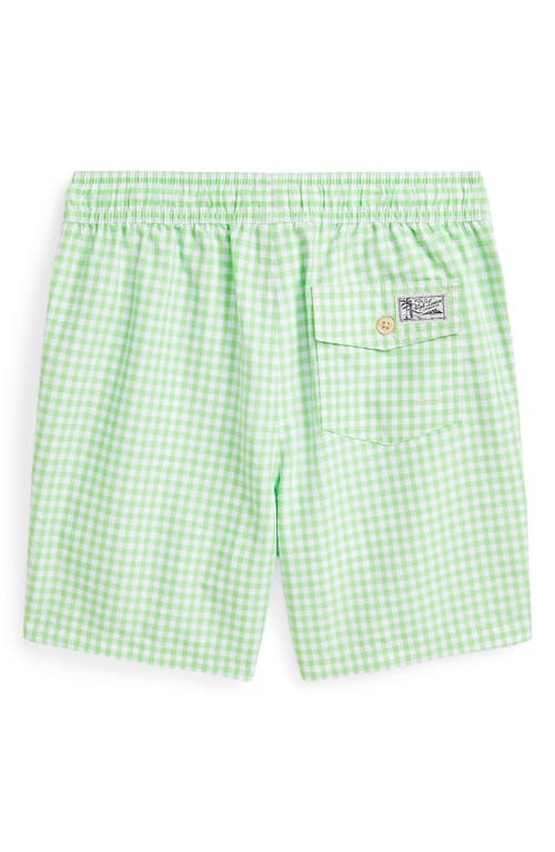 Polo Ralph Lauren Toddler And Little Boys Traveler Drawstring Waistband Swim Trunk In Classic Gingham Lime