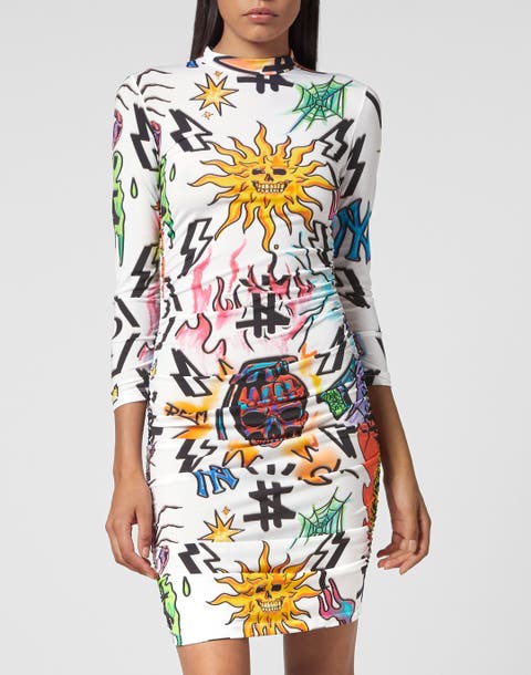 Short Dress Ls Tattoo Monogram Women