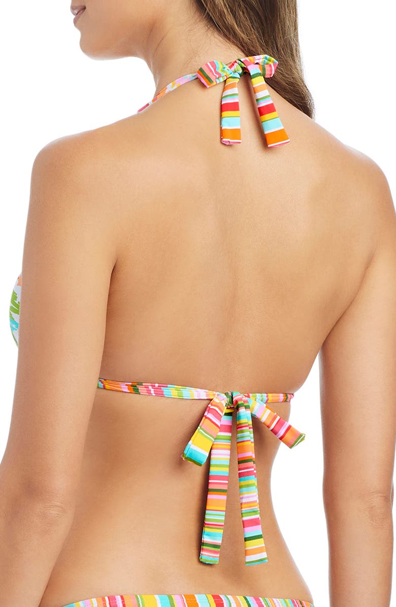 BLEU by Rod Beattie Print Halter Bikini Top, Alternate, color, Cool