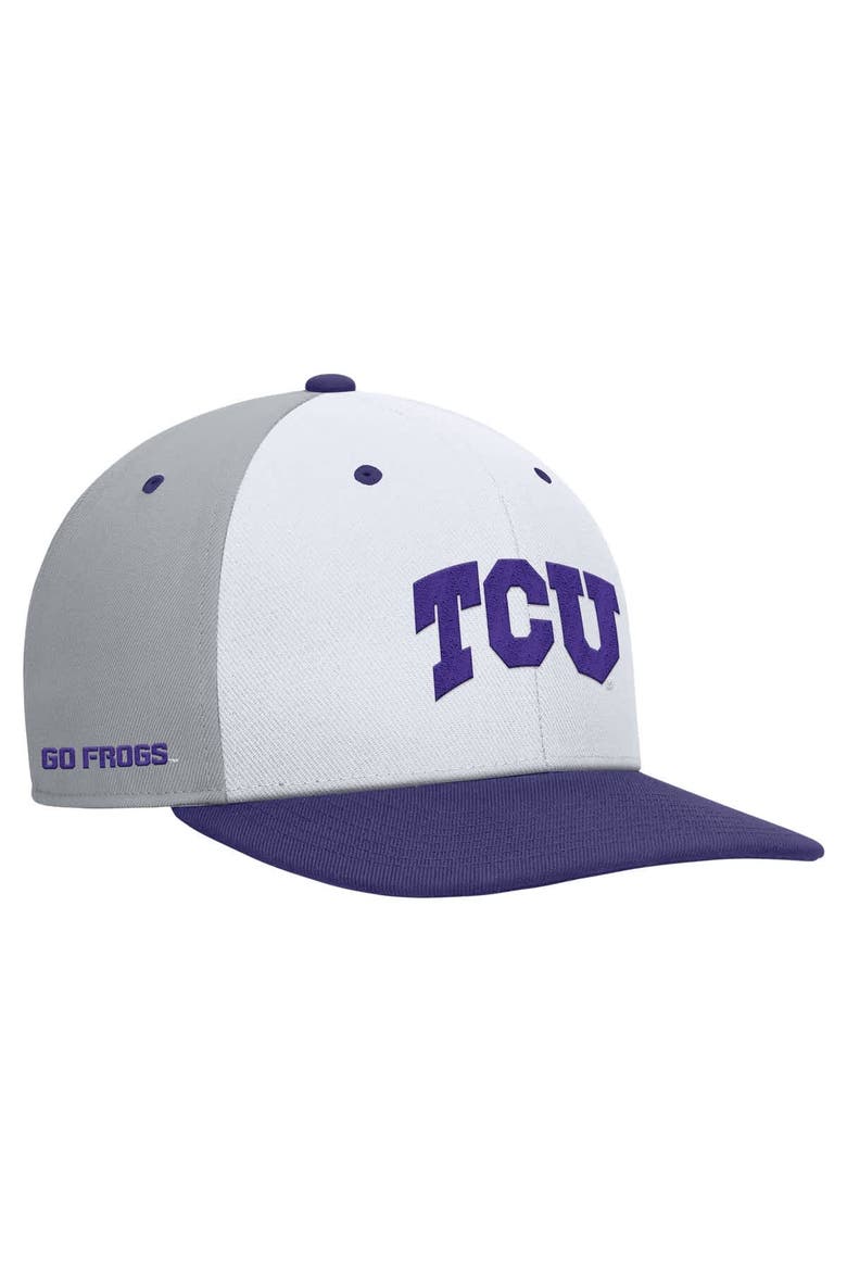 Men's Nike White/Gray TCU Horned Frogs Pro Performance Snapback Hat, Main, color, White