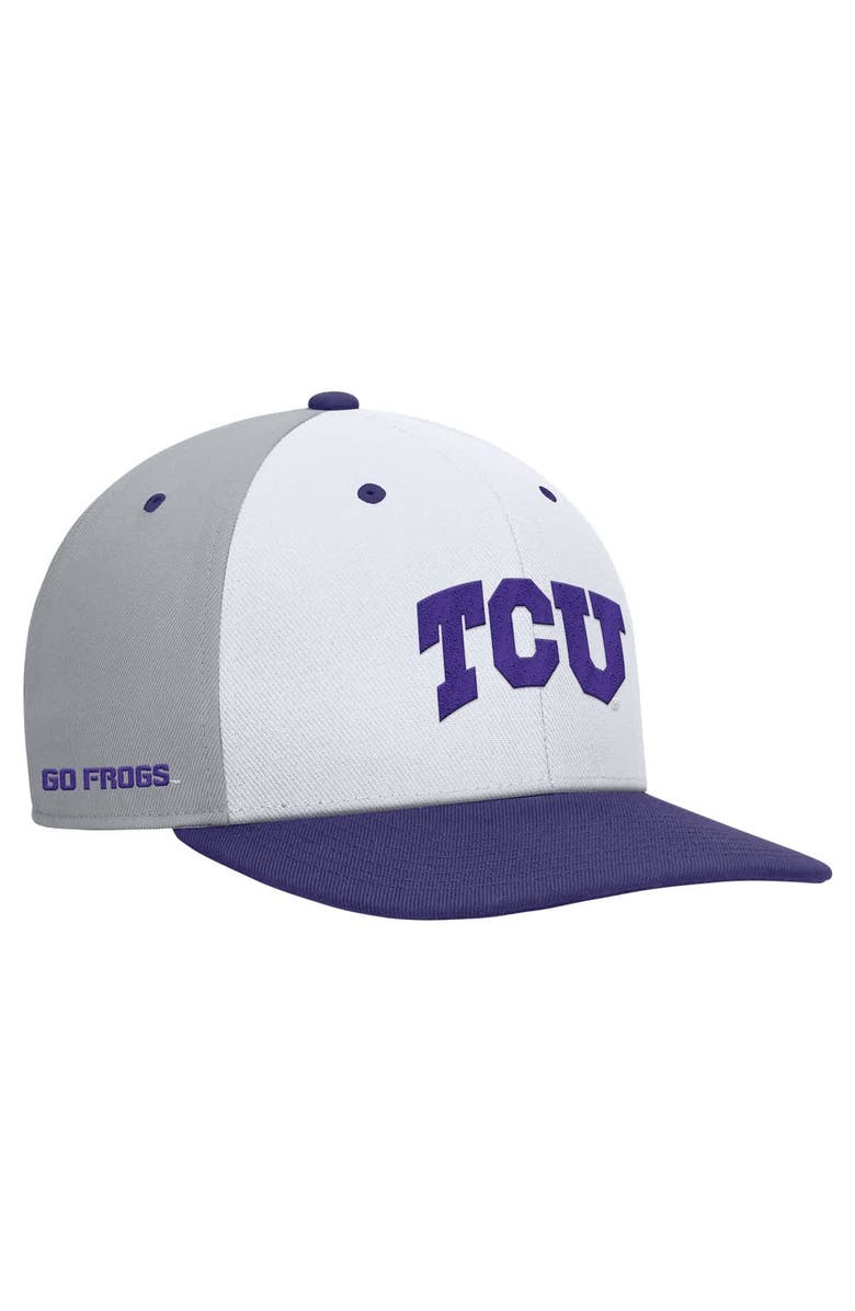 Nike Men's Nike White/Gray TCU Horned Frogs Pro Performance Snapback Hat, Main, color, White