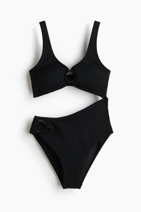 Padded-cup High Leg Cut-out Swimsuit