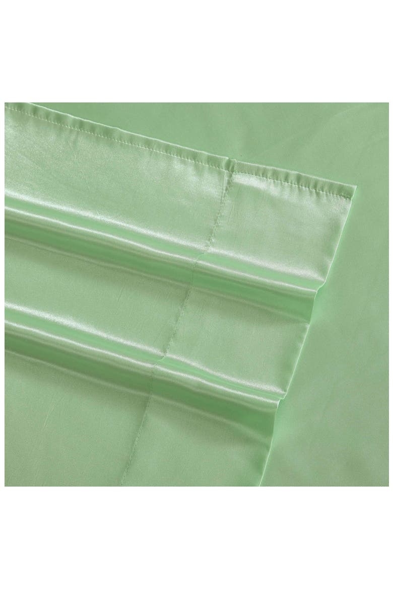 Solid Satin Sheet Set, Alternate, color, PASTEL GREEN