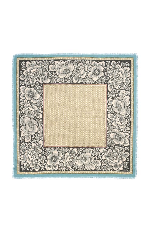 Echo Vintage Floral Dot Wool Bandana In Neutral