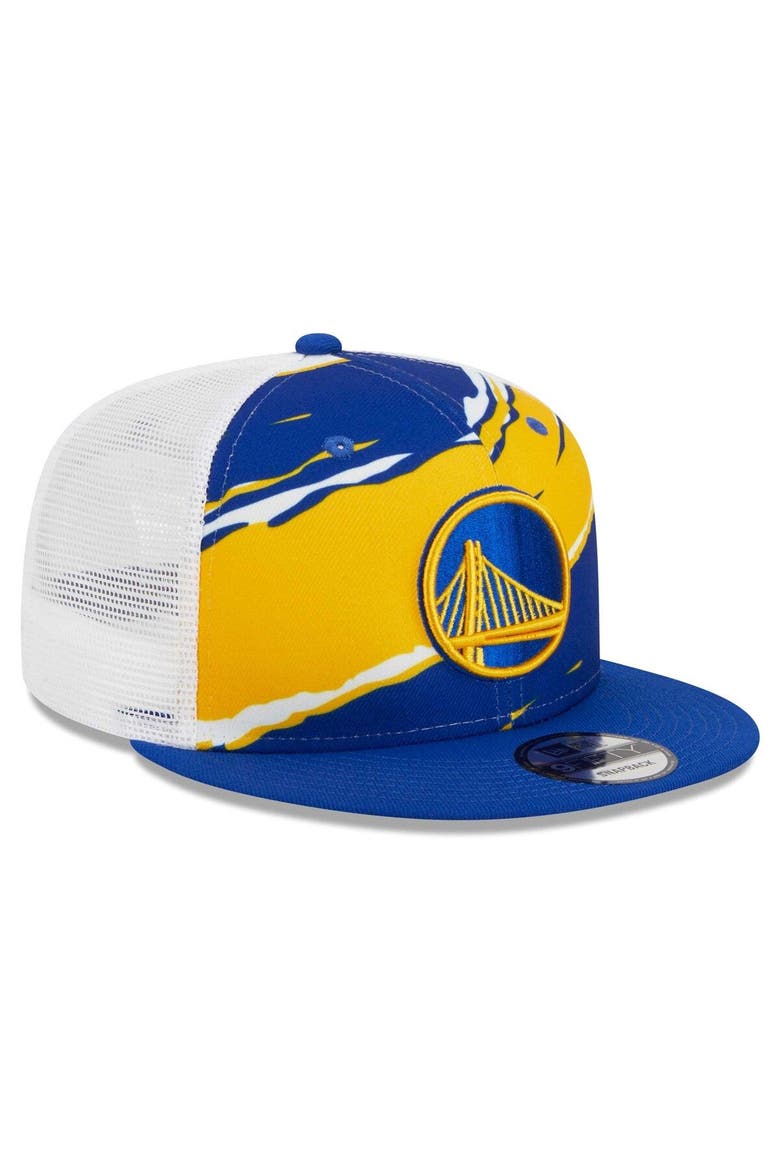 Men's New Era Royal/White Golden State Warriors Tear Trucker 9FIFTY Adjustable Hat, Alternate, color, Royal