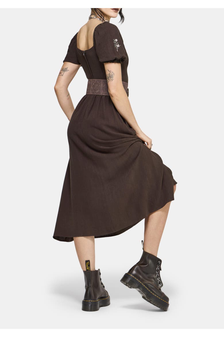 Faela Fairy Embroidered Midi Dress, Alternate, color, Black