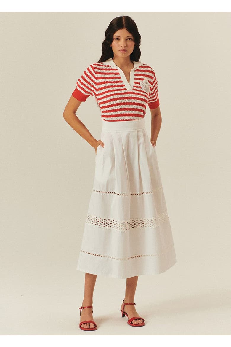 Sydney Midi Skirt, Main, color, WHITE
