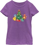POKEMON Girls' Christmas Tree Characters Short Sleeve Graphic T-shirt