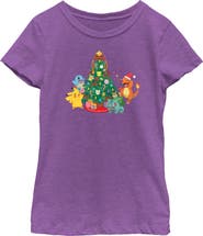 POKEMON Girl's Pokemon Christmas Tree Characters Graphic T-Shirt