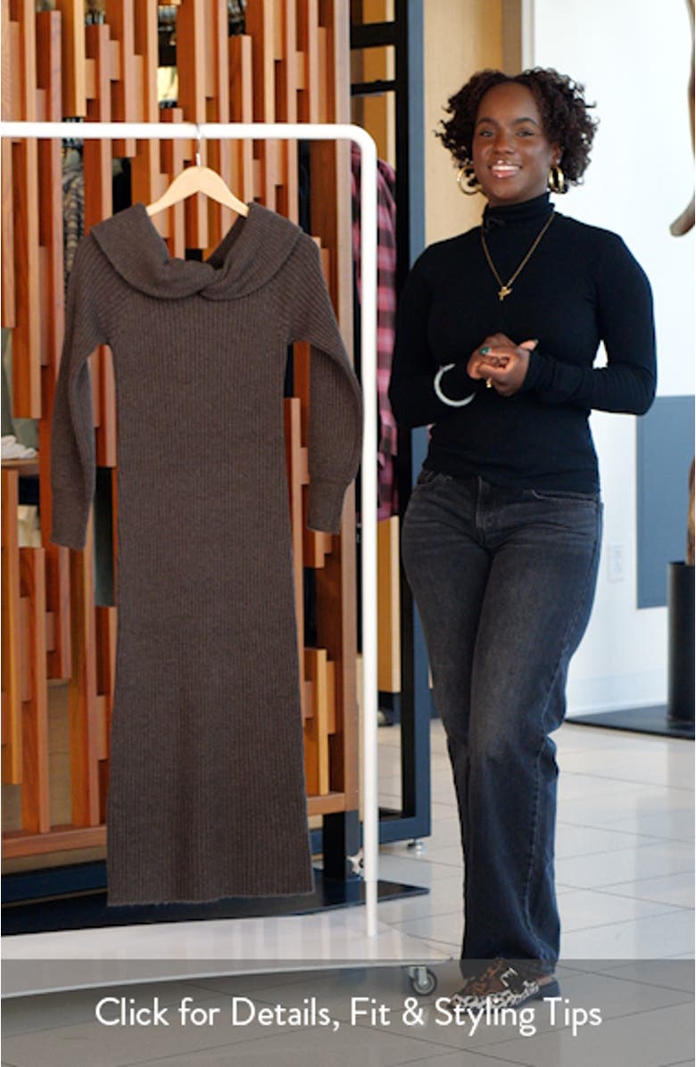 Tilde Long Sleeve Rib Sweater Dress, sales video thumbnail
