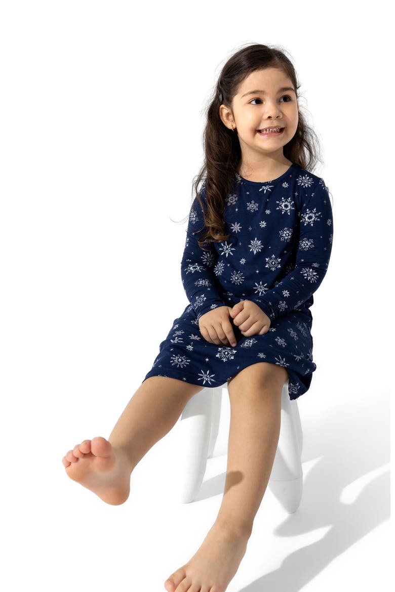 Kids' Snowflake Long Sleeve Dress, Alternate, color, Snowflake