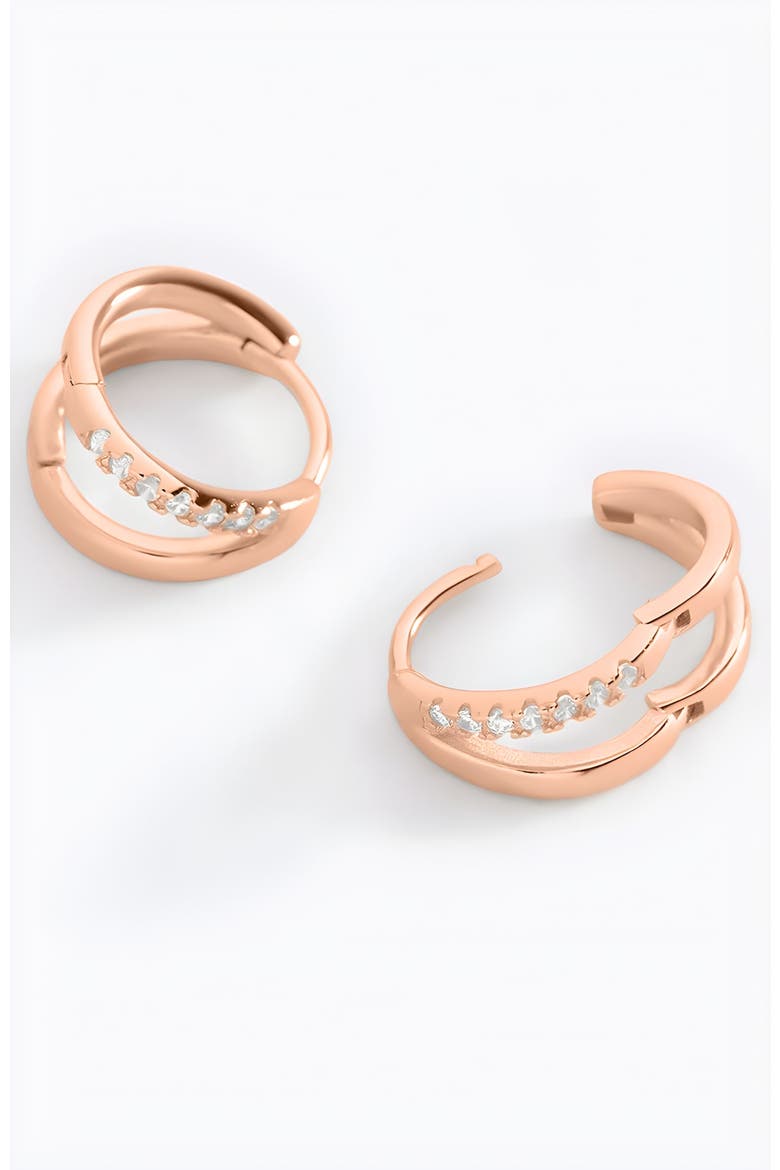 The Luna Double Huggies, Alternate, color, Rose Gold