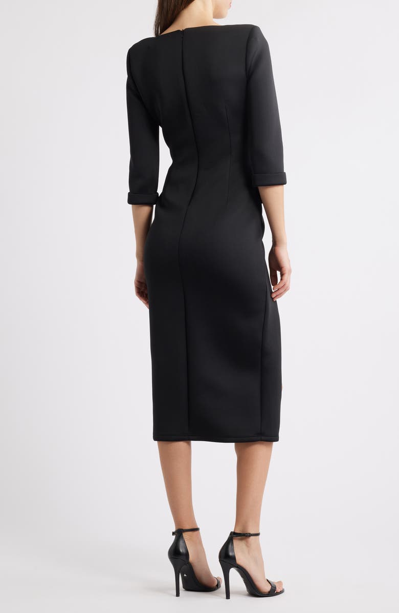 Black Halo Kismet Side Slit Midi Dress, Alternate, color,