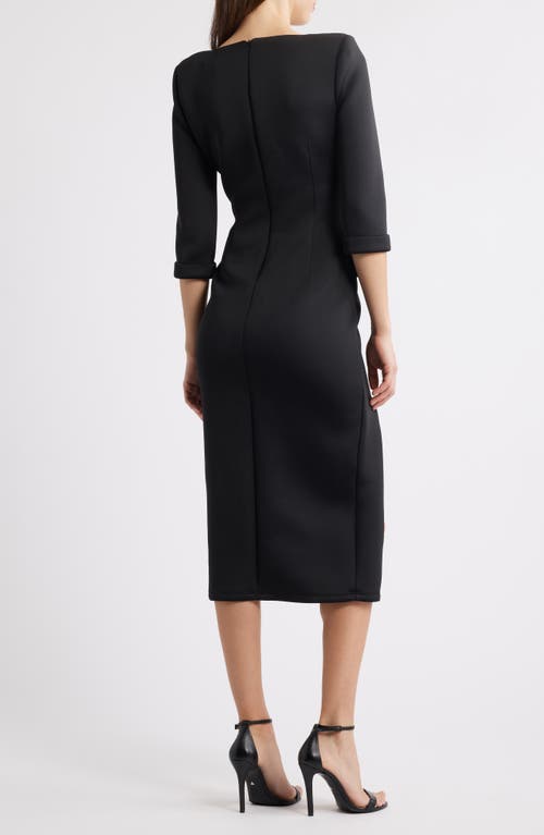 Black Halo Kismet Scuba Midi Dress In Black