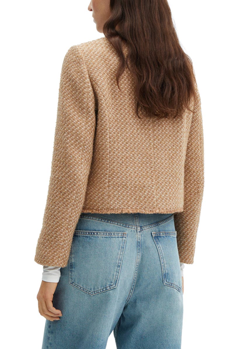 MANGO Embellished Button Tweed Jacket, Alternate, color, 