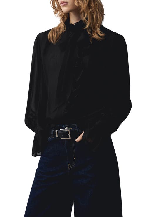 Ruffle High Neck Top