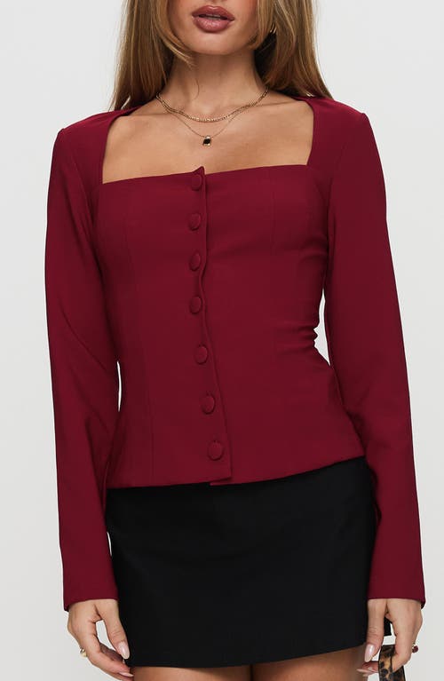 Princess Polly Gaskin Square Neck Button-up Top