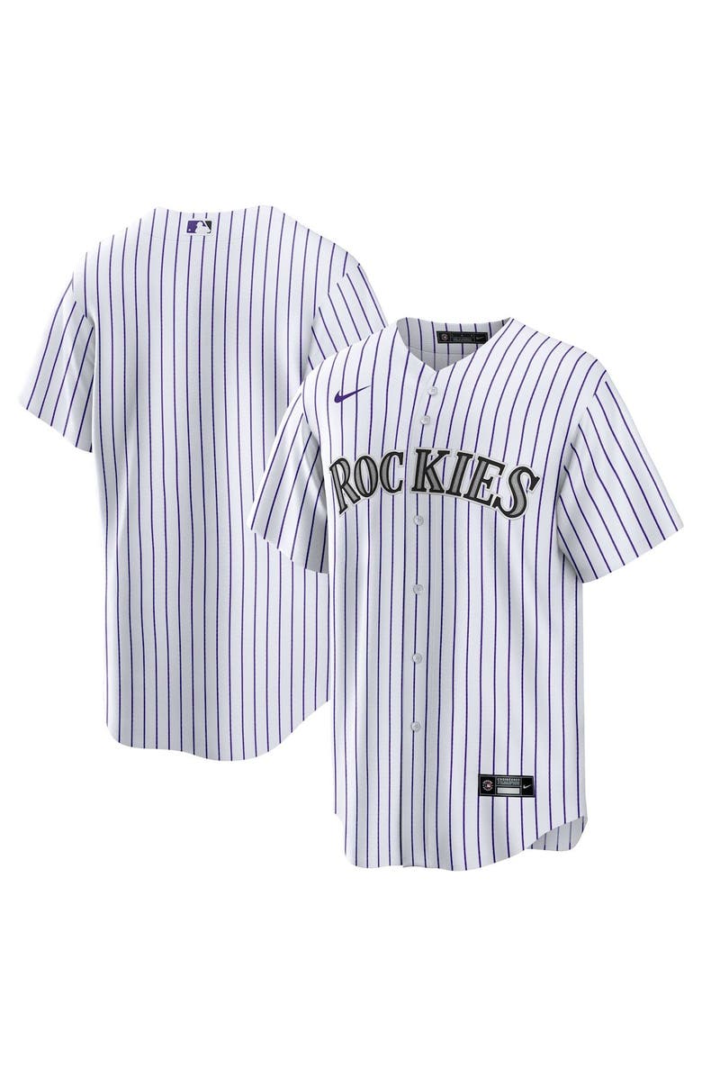 Nike Men's Nike White Colorado Rockies Home Replica Team Jersey, Alternate, color,