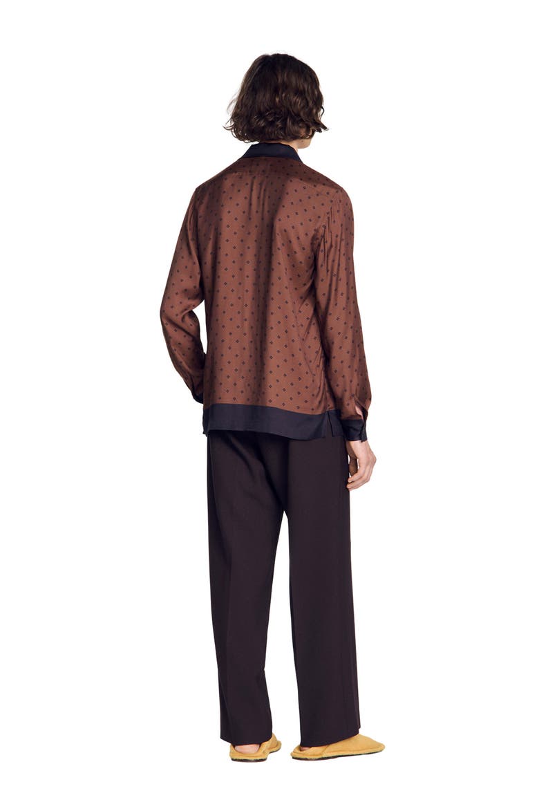 Square Cross motif shirt, Alternate, color, Tobacco brown