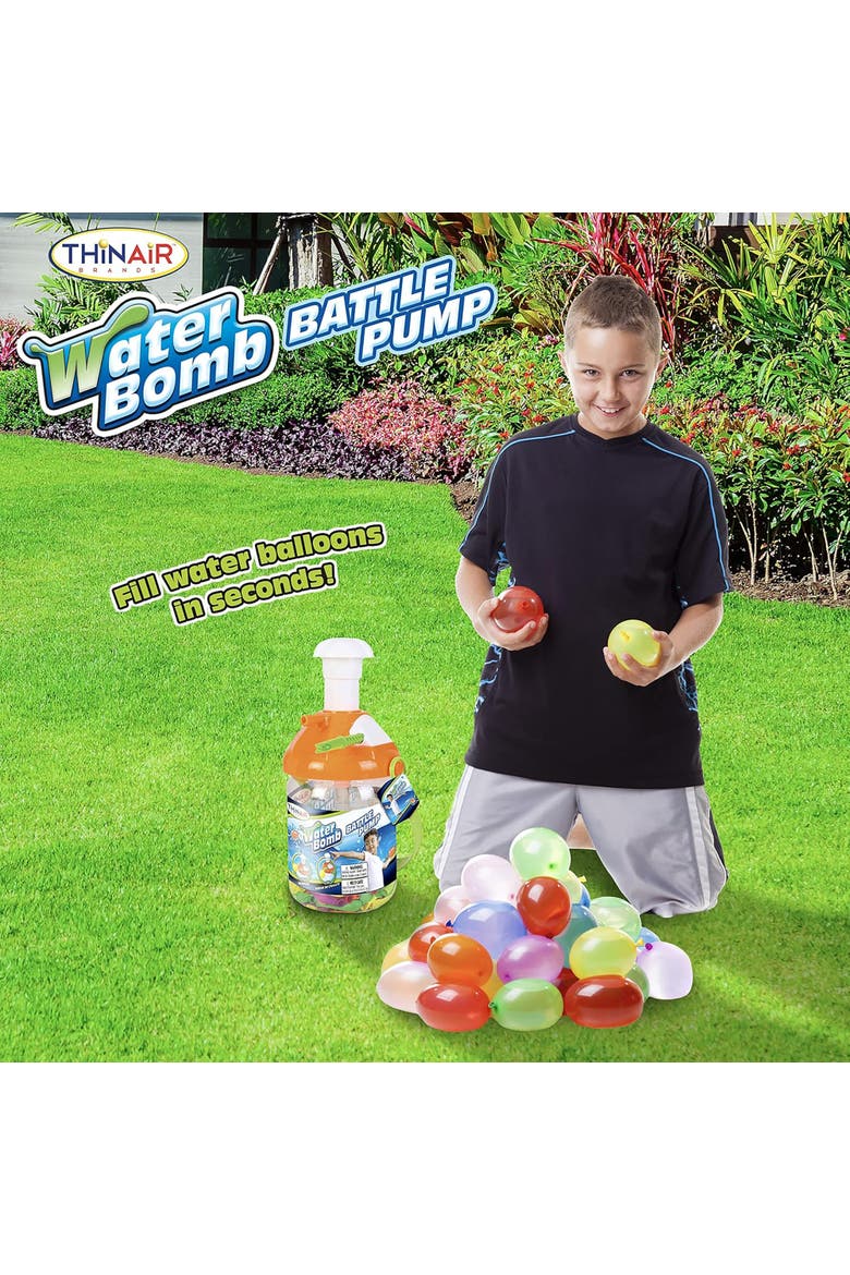 Water Bomb Battle Pump, 300 Balloons and Inflator with Tying Tool, Alternate, color, Multicolored