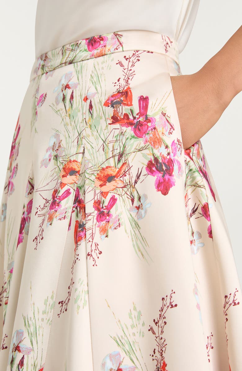 Cinq à Sept Hilda Bouquet Godet Skirt, Alternate, color, Oatmilk Multi