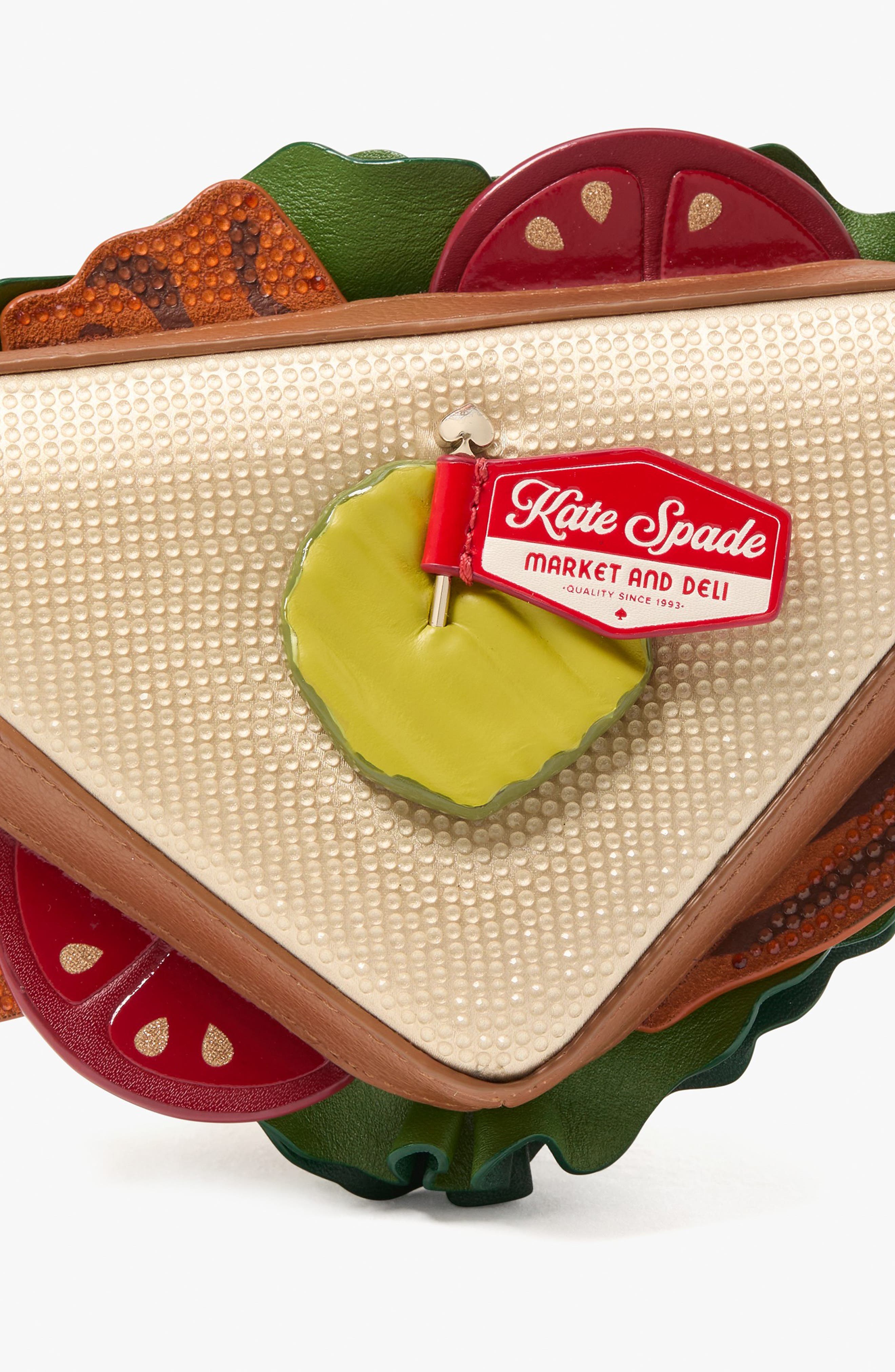 Kate Spade New York glamwich embellished leather crossbody bag, Alternate, color, 