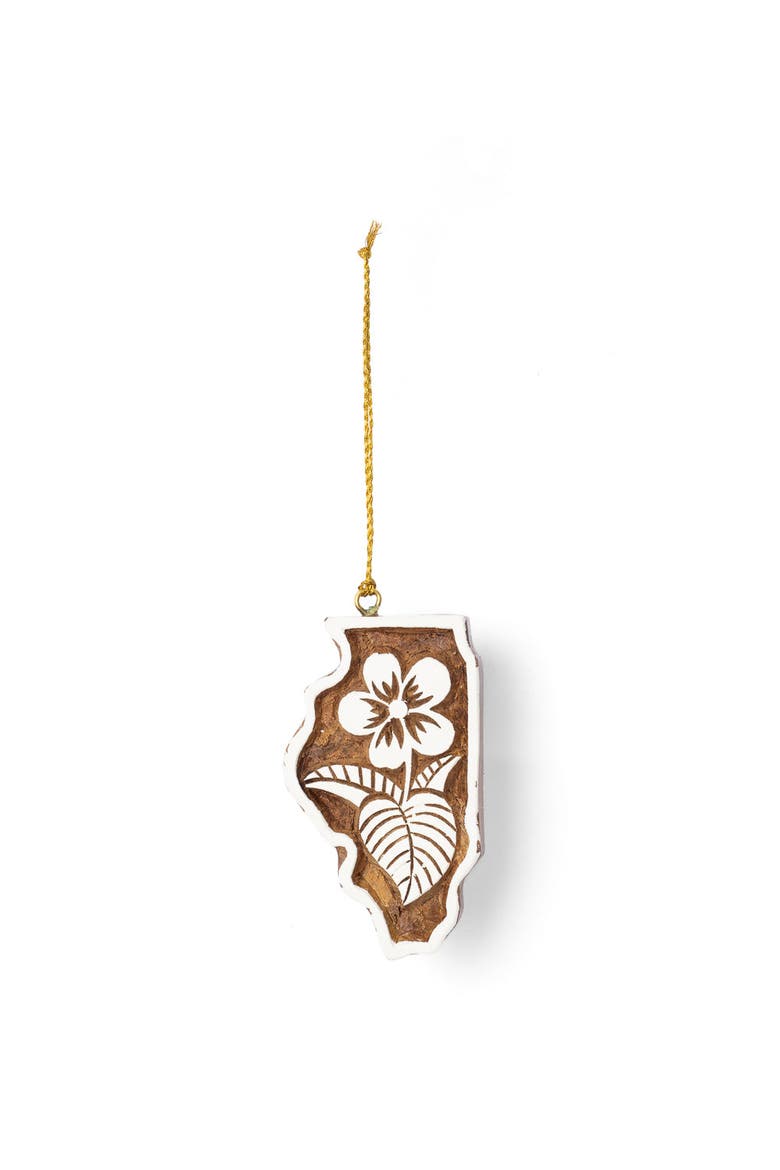 Illinois State Blue Violet Ornament, Main, color, Natural