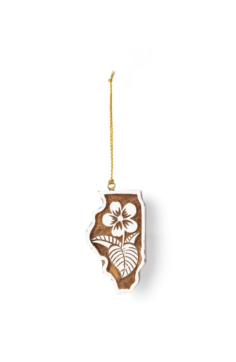 Matr Boomie Illinois State Blue Violet Ornament, Main, color, Natural