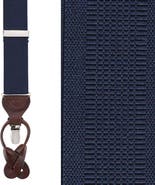 Trafalgar Classic Solid Color Convertible Suspenders (Braces), 35mm Elastic